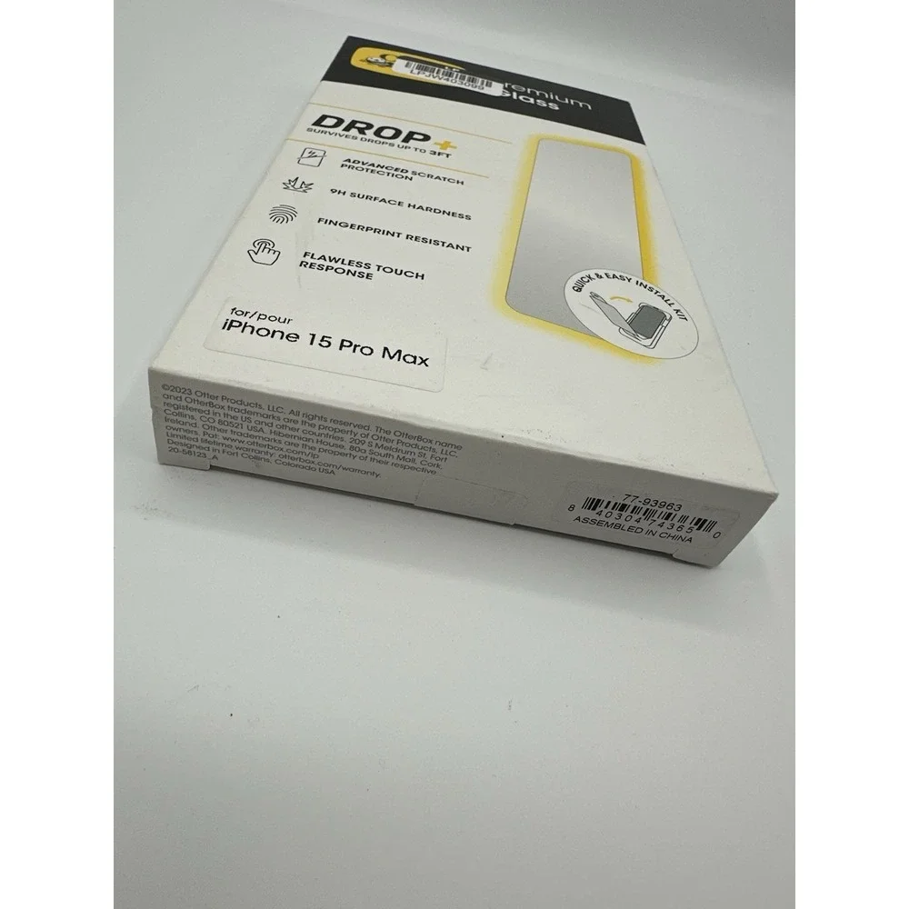 Otterbox Premium Glass Drop Plus Scratch‎ Screen Protector For iPhone 15 Pro Max